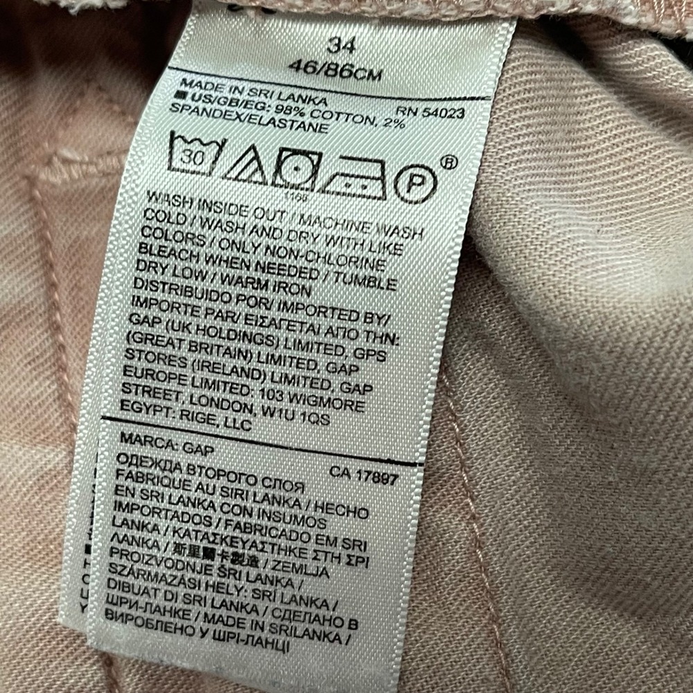 GAP Men's 34 Soft Pink Chino 9in Vintage Short Stretch Casual Summer - Picture 7 of 15